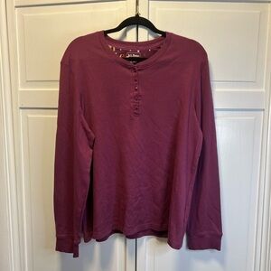 NWT L.L. Bean Women’s Long Sleeve Henley Pajama Top Size XL Color Purple